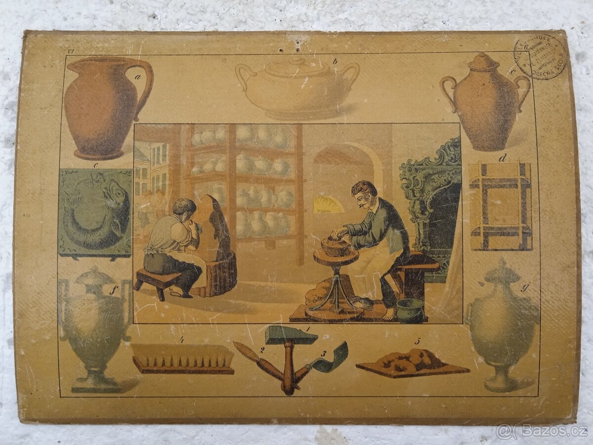 Hrnčíř - školní pomůcka 1856 - 36,5x26,5cm - 8