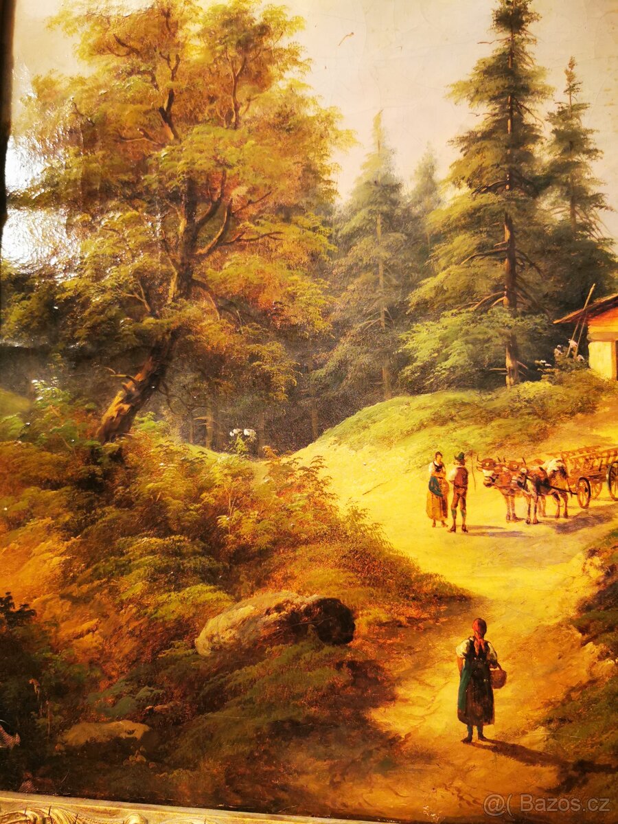 Olej na plátně alpská krajina - 8