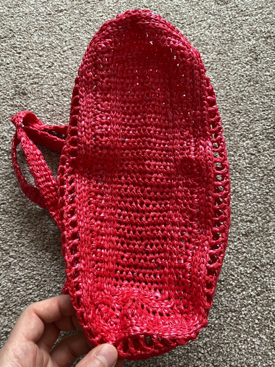 Nové lýkové tašky na knoflíky - červená, fialová - 8