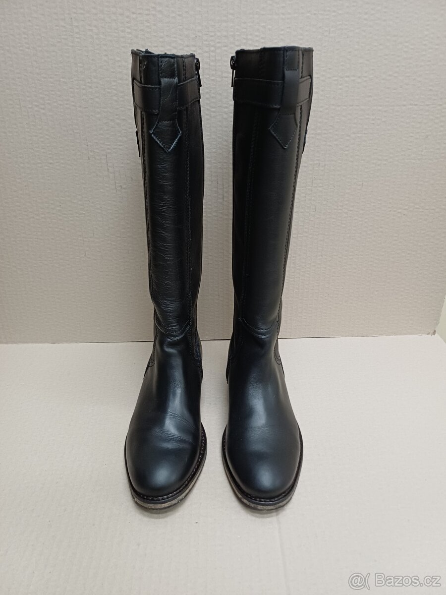Černé kožené kozačky vel.38 - 8