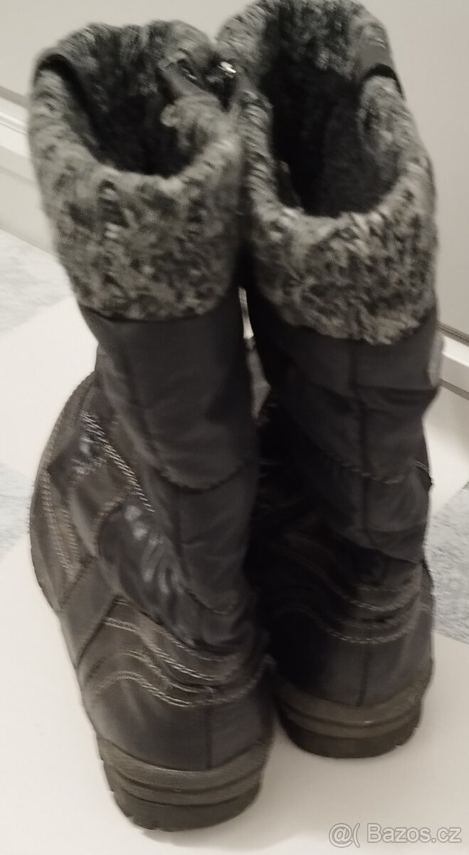 PRODÁM Dámské zimní boty S KOŽÍŠKEM Hnědé - 8