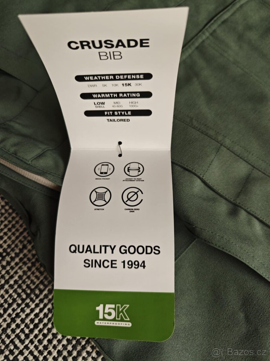 DC CRUSADE BIB pants snowboardové lyžařské kalhoty, nové - 8