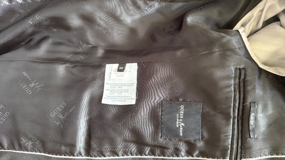 Pánský oblek GUESS vel. 48 slim fit černý - 8