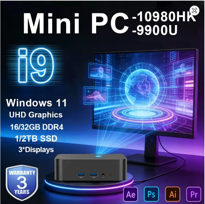 Mini PC i9-10980HK 16GB DDR4 2TB SSD M.2 + Office 2024 - 8