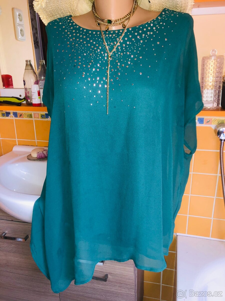 # tunikaXL# spolecenska#halenka #tehotenska# zelena#asymetri - 8