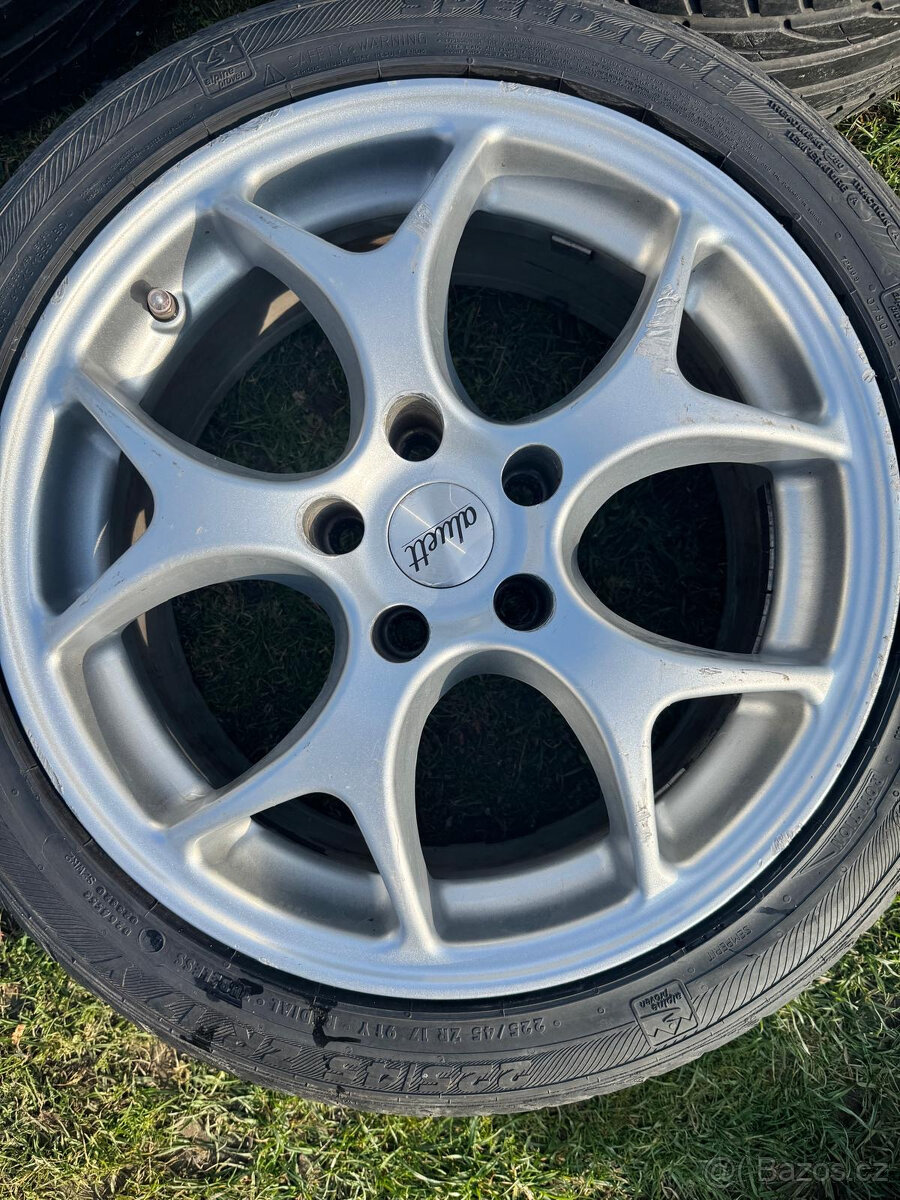 Alu disky Aluett 17" rozteč 5x112 + pneu pěkné - 4 kusy - 8
