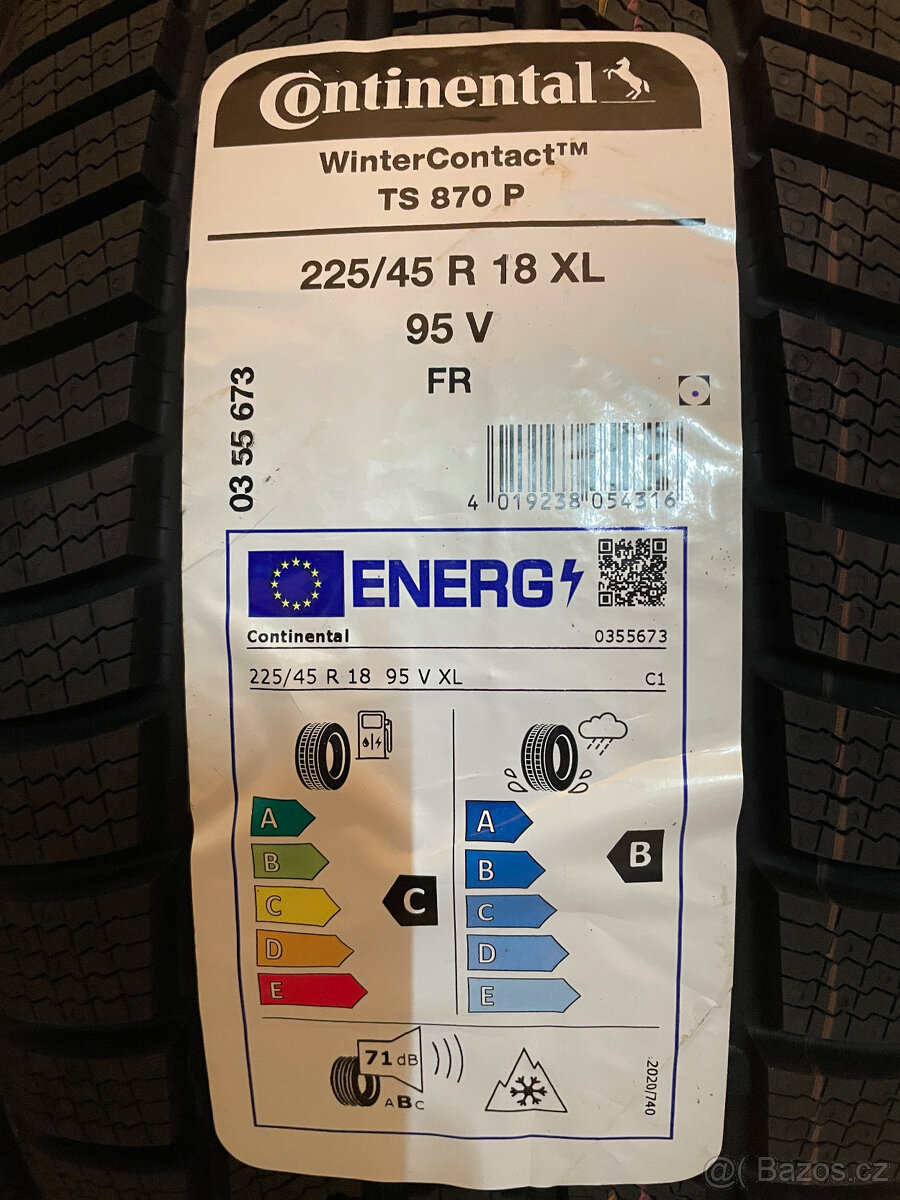 NOVÉ ZIMNÍ CONTINENTAL WC TS870P 225/45/18 95V XL FR DOT2024 - 8