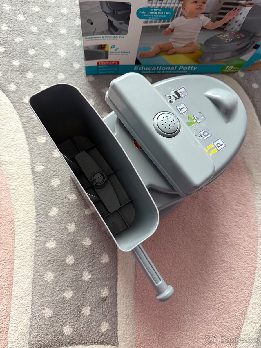 Fischer-Price - dětská toaleta, šedá se splachovadlem - 8