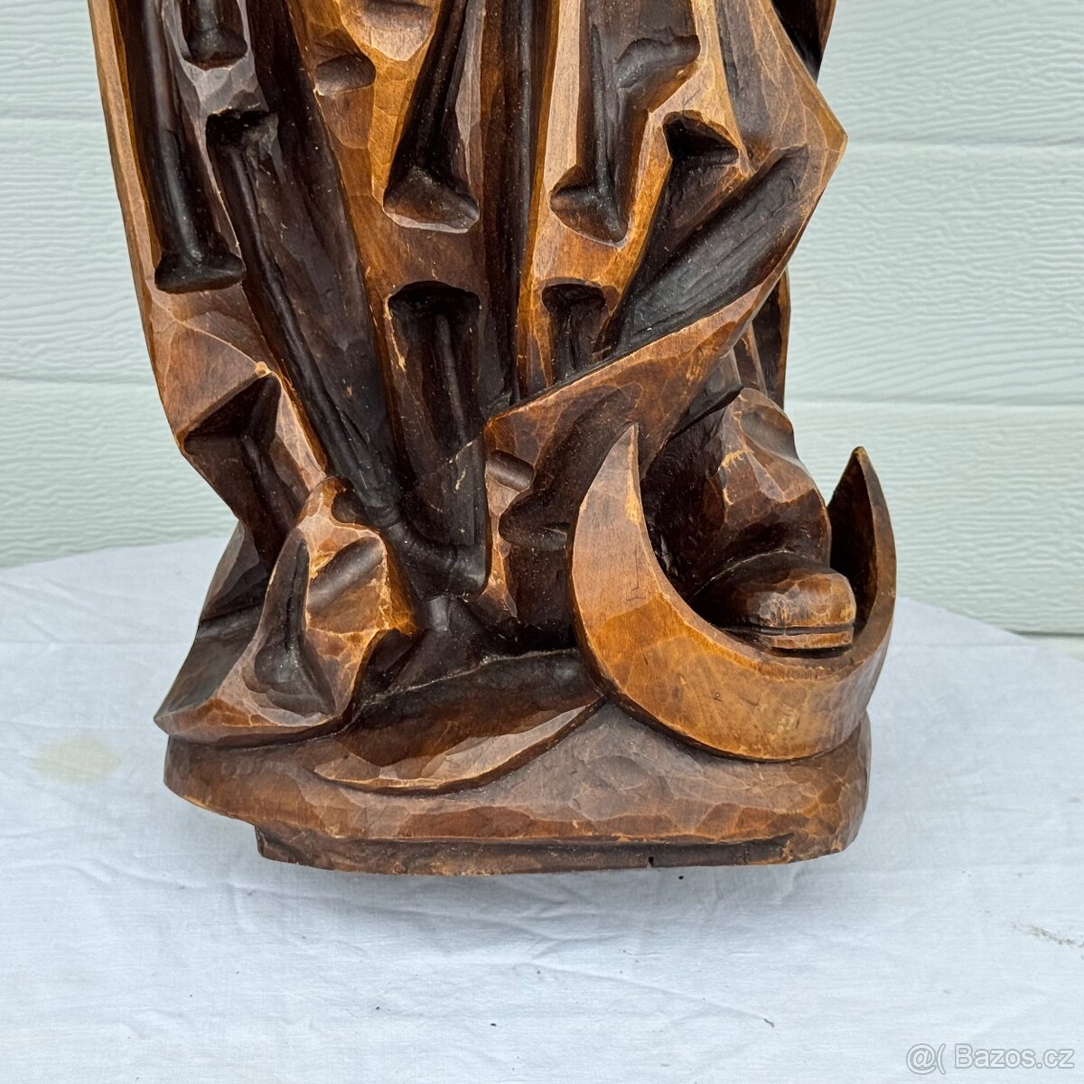 Velká starožitná socha Panna Marie Anglie - 8