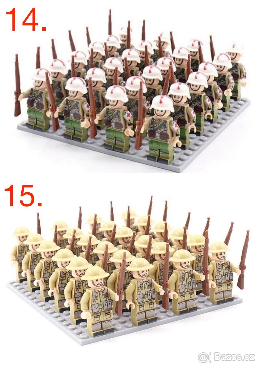 Figúrky vojakov (24ks) + ZBRANE - typ lego - nové - 8