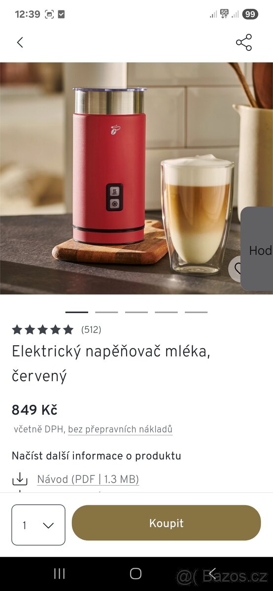 Elektrický napenovac mleka tchibo - 8