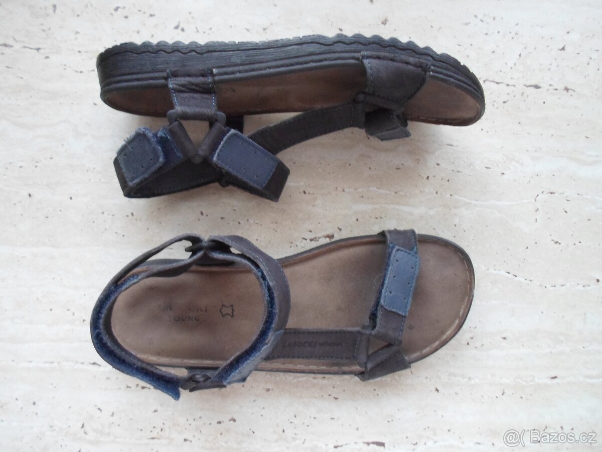 Modré boty sandály kožené - 35 - 8