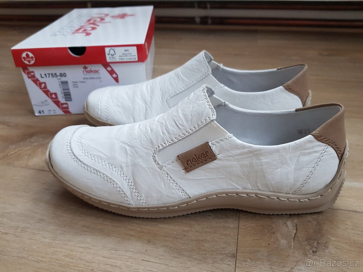 Bílé polobotky Rieker vel. 41 - 8