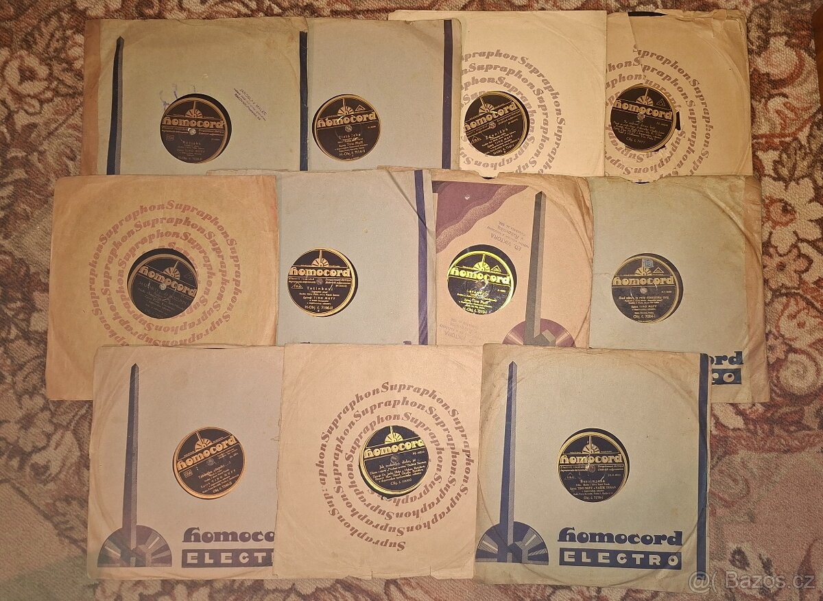 Šelakové gramofonové desky - 25 cm - 8