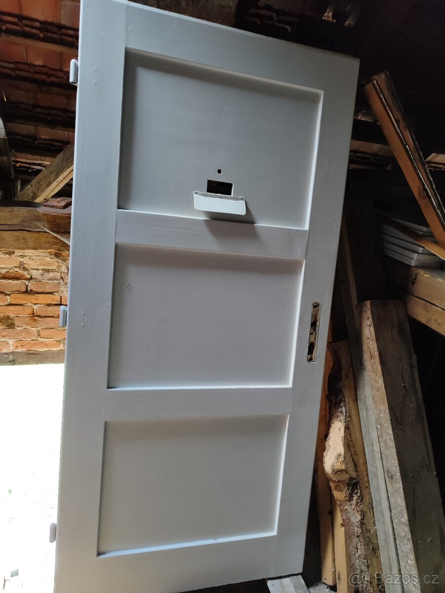 Prvorepublikové dveře, dřevěné, bukové - 8