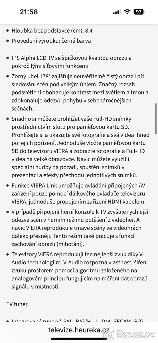 Televize Panasonic Viera 32 - 8