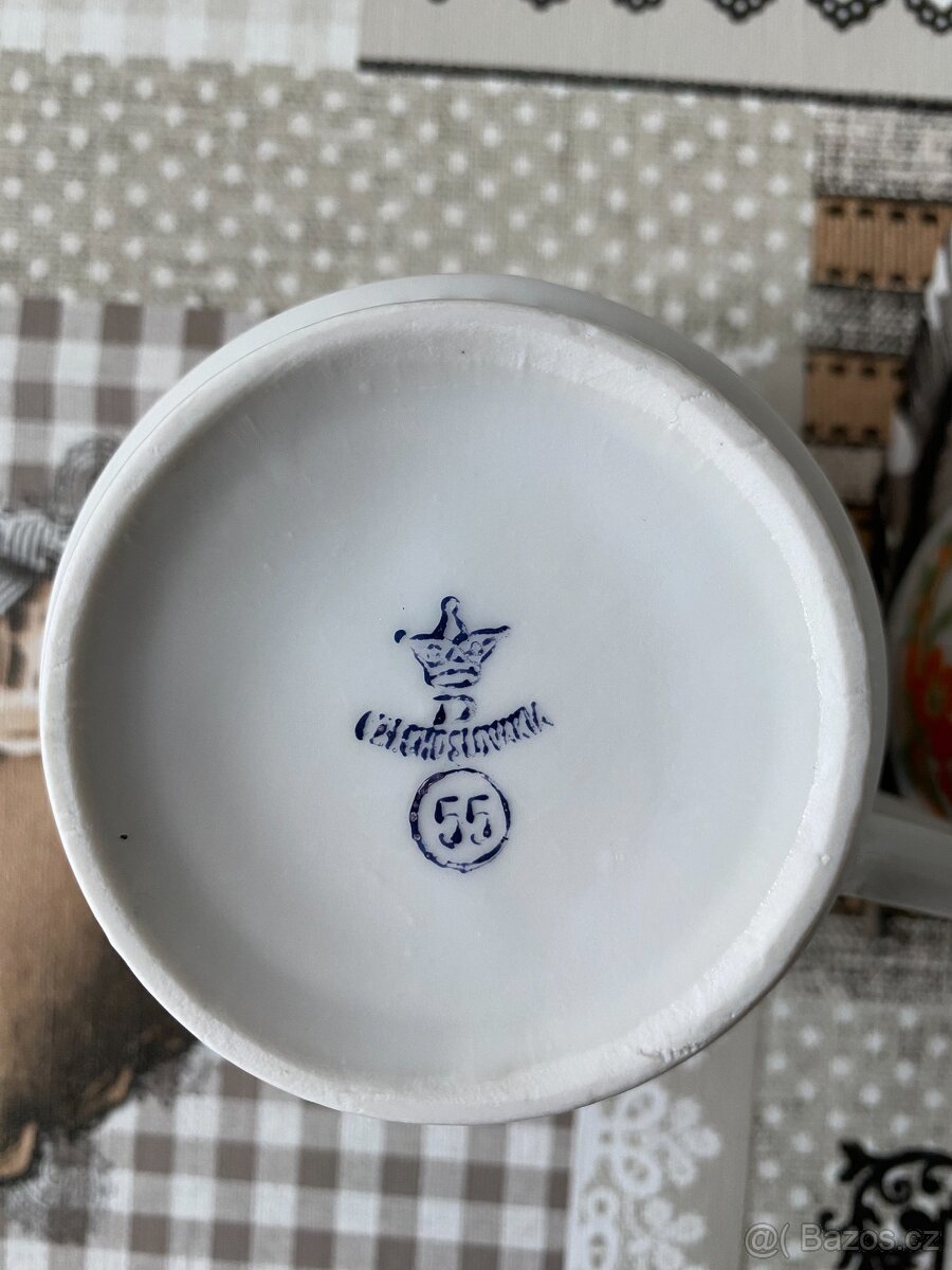 Porcelánové retro hrnky Dubí Czechoslovakia - 2 ks, 350 ml - 8