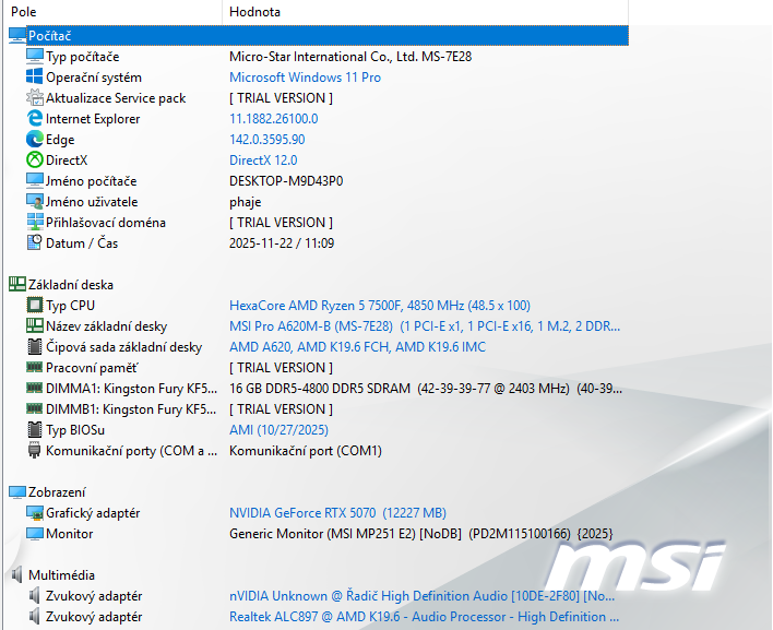 Herní / pracovní PC – Ryzen 5, RTX 5070, DDR5 – TOP stav - 8
