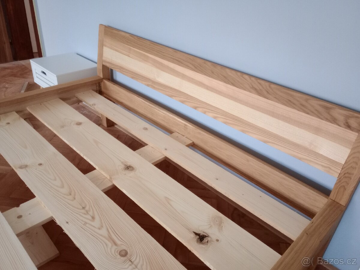 Manželská postel dub masiv - 8
