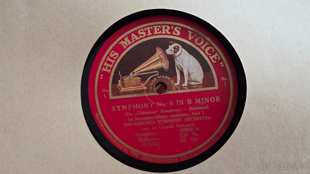 Staré šelakové desky platne LP 78 His Masters Voice - 8