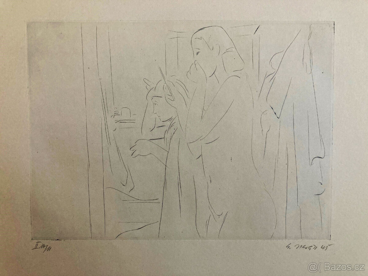 E. Nevan - Odpočívající tanečnice (12 grafík), 1946 - 8