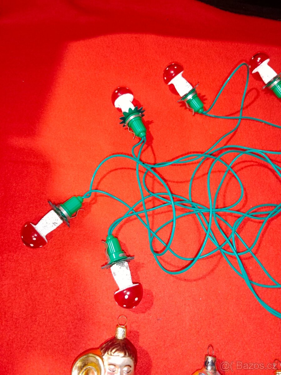 Retro vánoční světýlka + ozdoby - vše Mochomůrky - 8