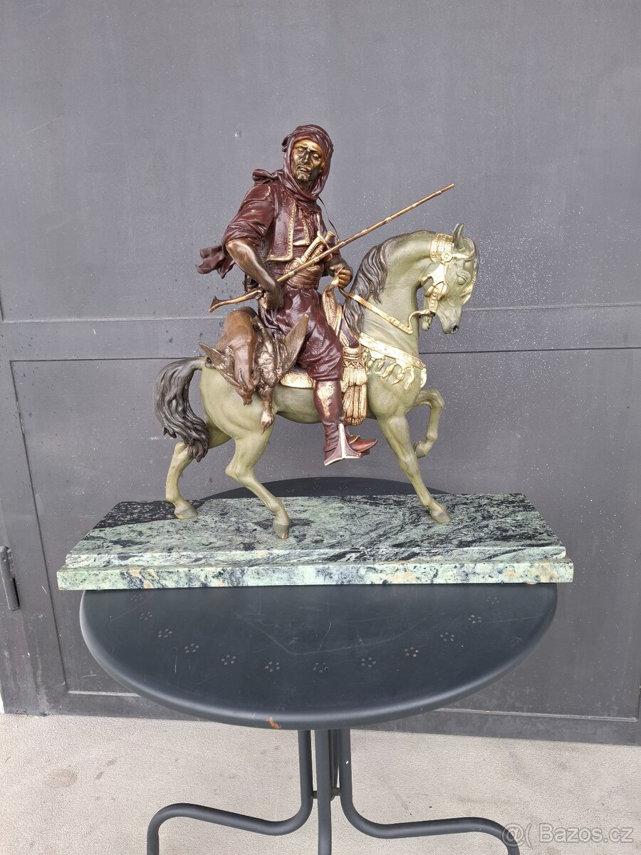 Velká starožitná bronzová socha - 8