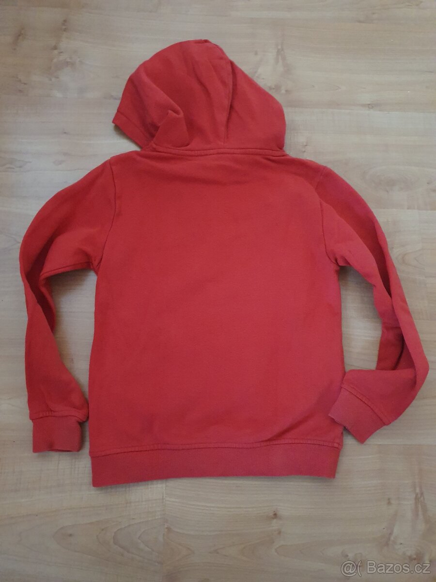 Mikina červená 134/140 H&M s kapucí - 8