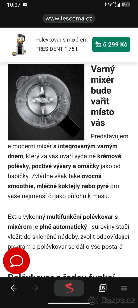 Polévkovar s mixérem PRESIDENT 1,75 l Nový - 8