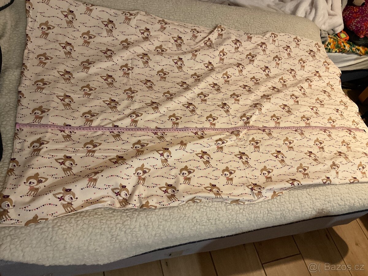 Látka- 2x třpytivý bio úplet se srnkami- 2x 90cm/ 150cm - 8