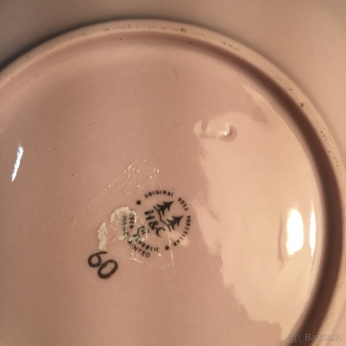 šálek růžový porcelán Chodov neobvyklý model Top stav - 8