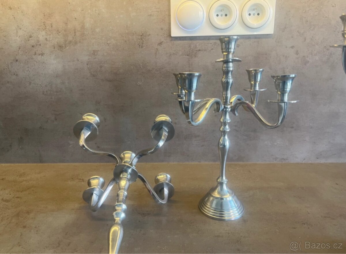 3x stříbrný svícen - 8