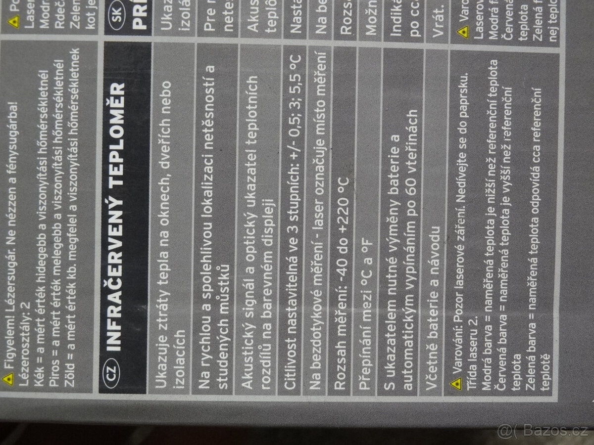 -40 az 220°C infračervený bezkontaktni teploměr PowerFix Par - 8