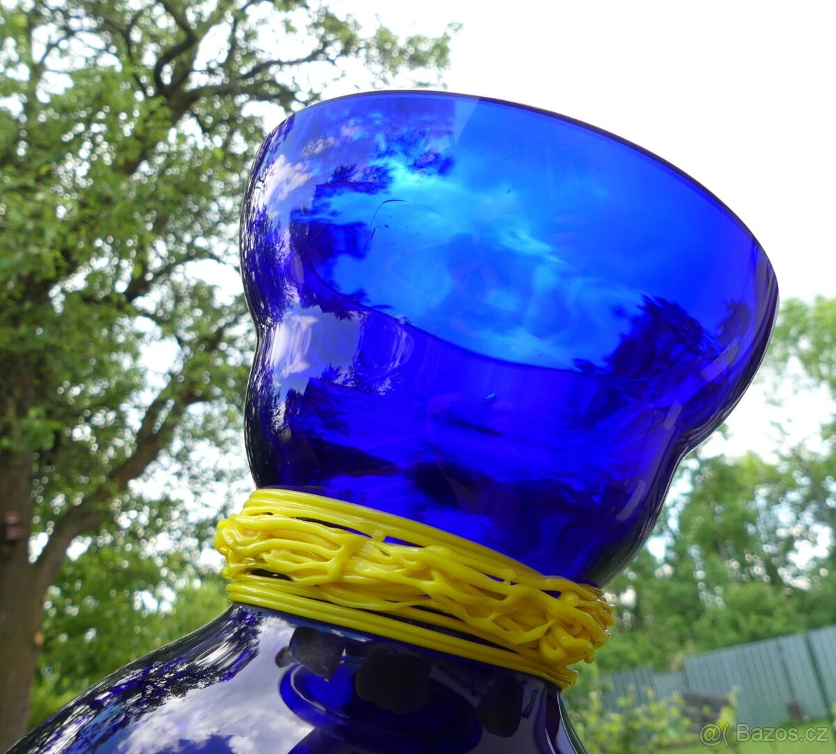 Skleněná autorská váza Rony Plesl, signovaná - 8