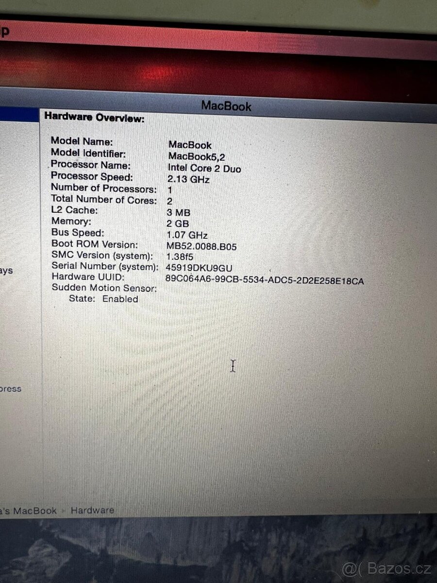 Prodám starý MacBook 5,2 z roku 2008 - 8