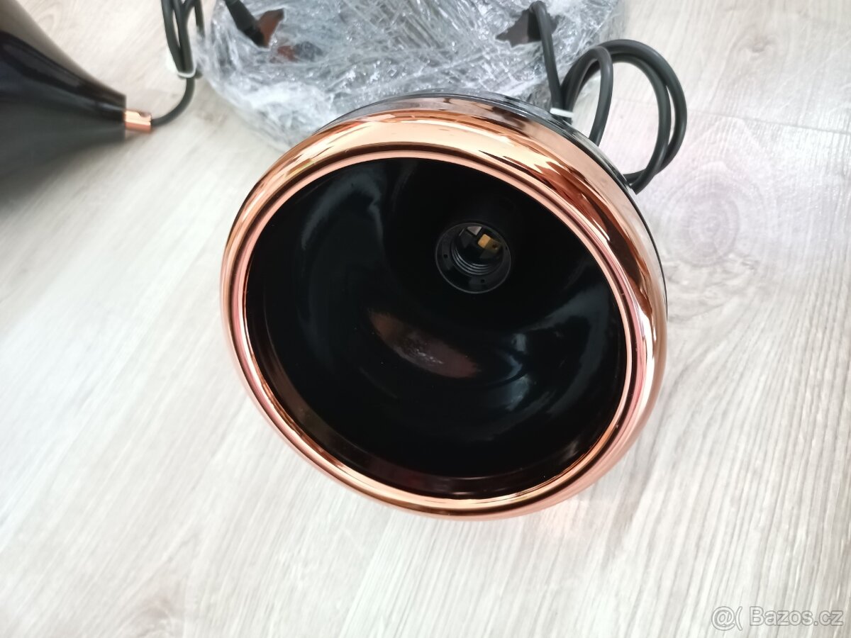 Designový lustr Salwah 37 cm černý sklo/kov - 8