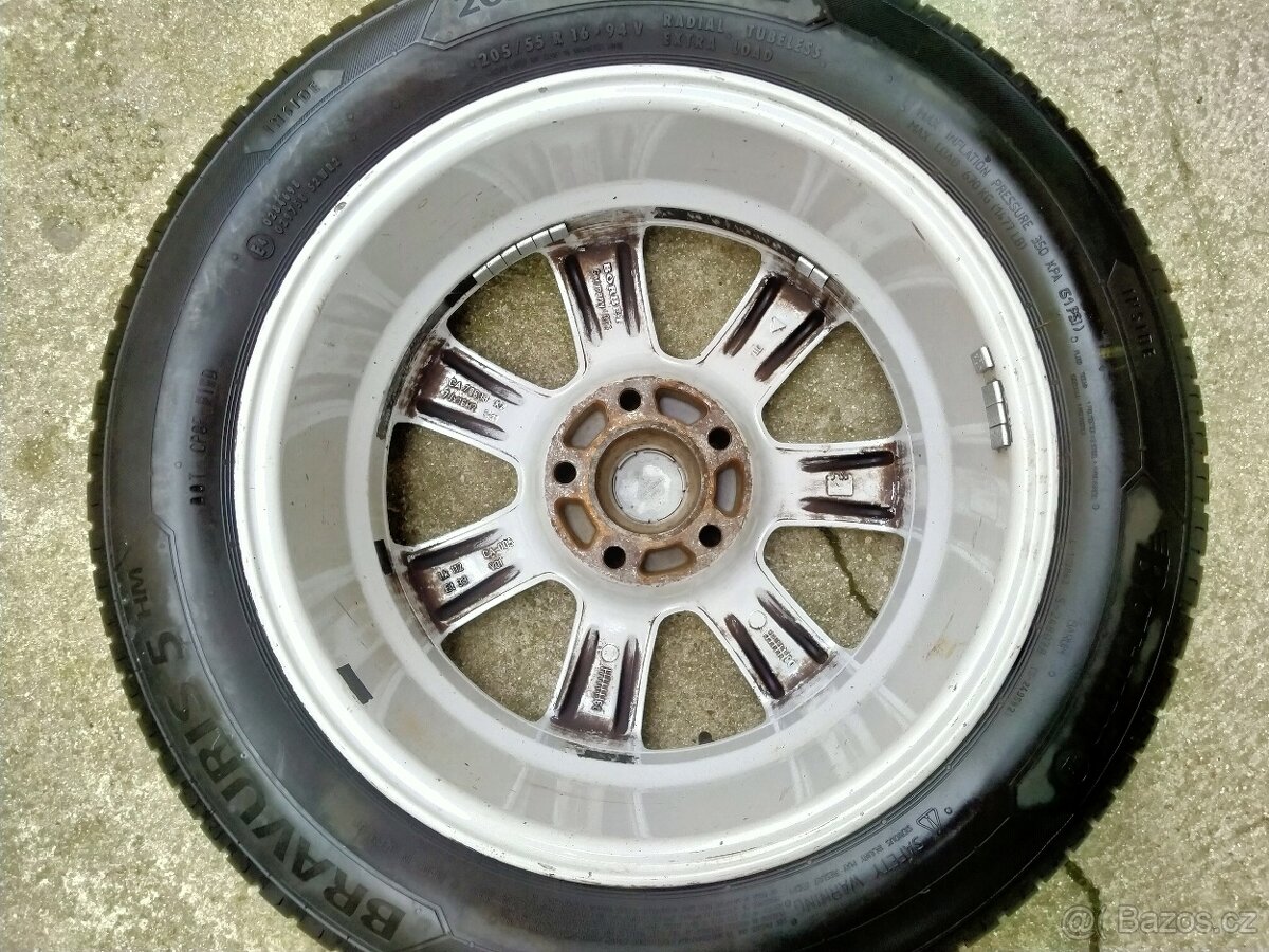 Alu kola Borbet 7J x r16, 5x112, ET 38, Letní pneu - 8