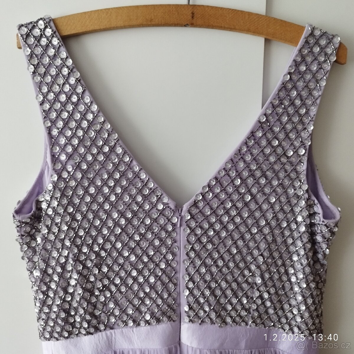 Krásné lila společenské midi šaty GODDIVA, vel. 14 - 8