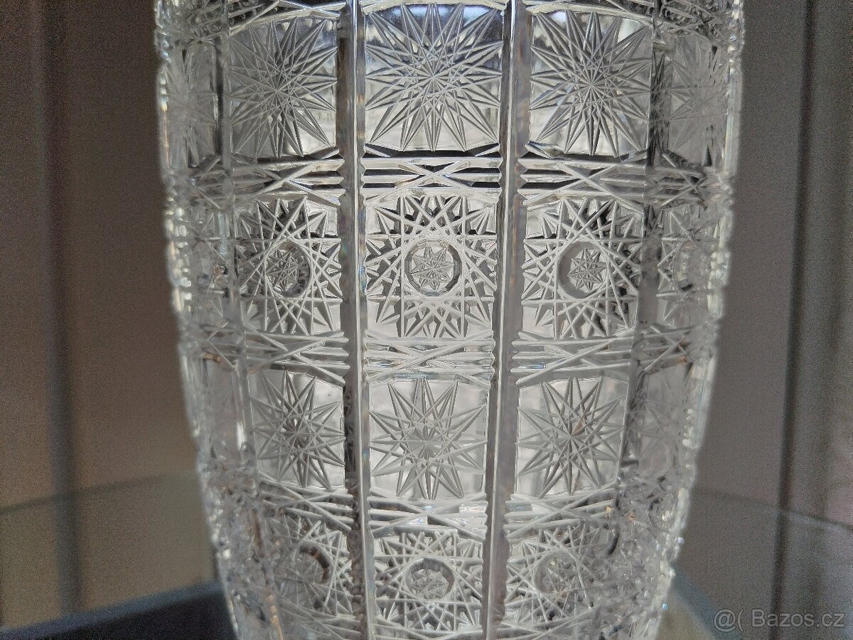 Velká broušená váza - TOP STAV - 8