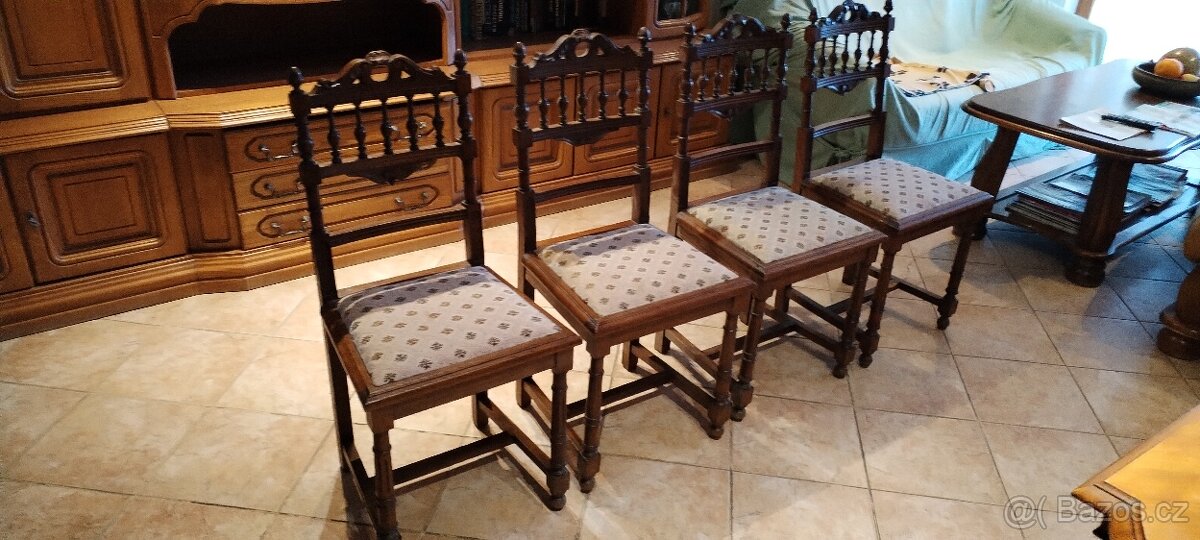 krásné starožitné židle 4ks - 8