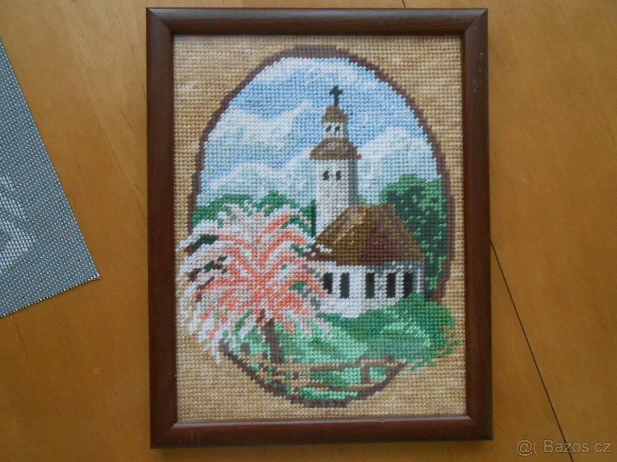 3x vyšívaný obraz MUCHA SUMMER+Pražský hrad+malý obrázek - 8