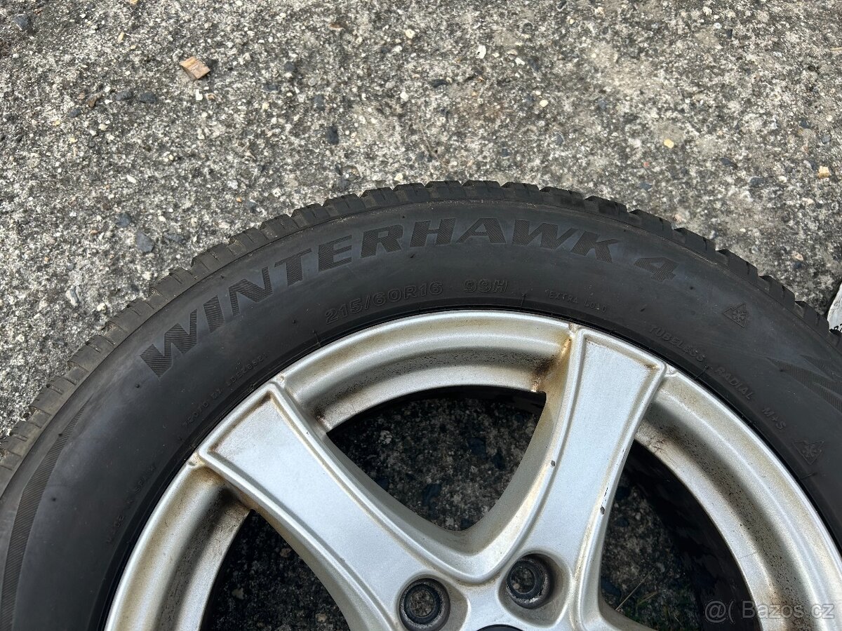 Alu kola Borbet R16 5x112 VW,Škoda + zimní pneu 215/60/16 - 8