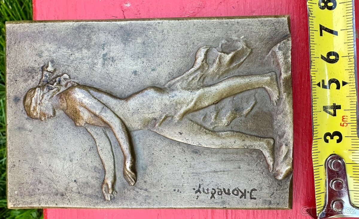 Stará plaketa bronz ORIGINAL J. Konečný PRO FAJNŠMEKRA - 8