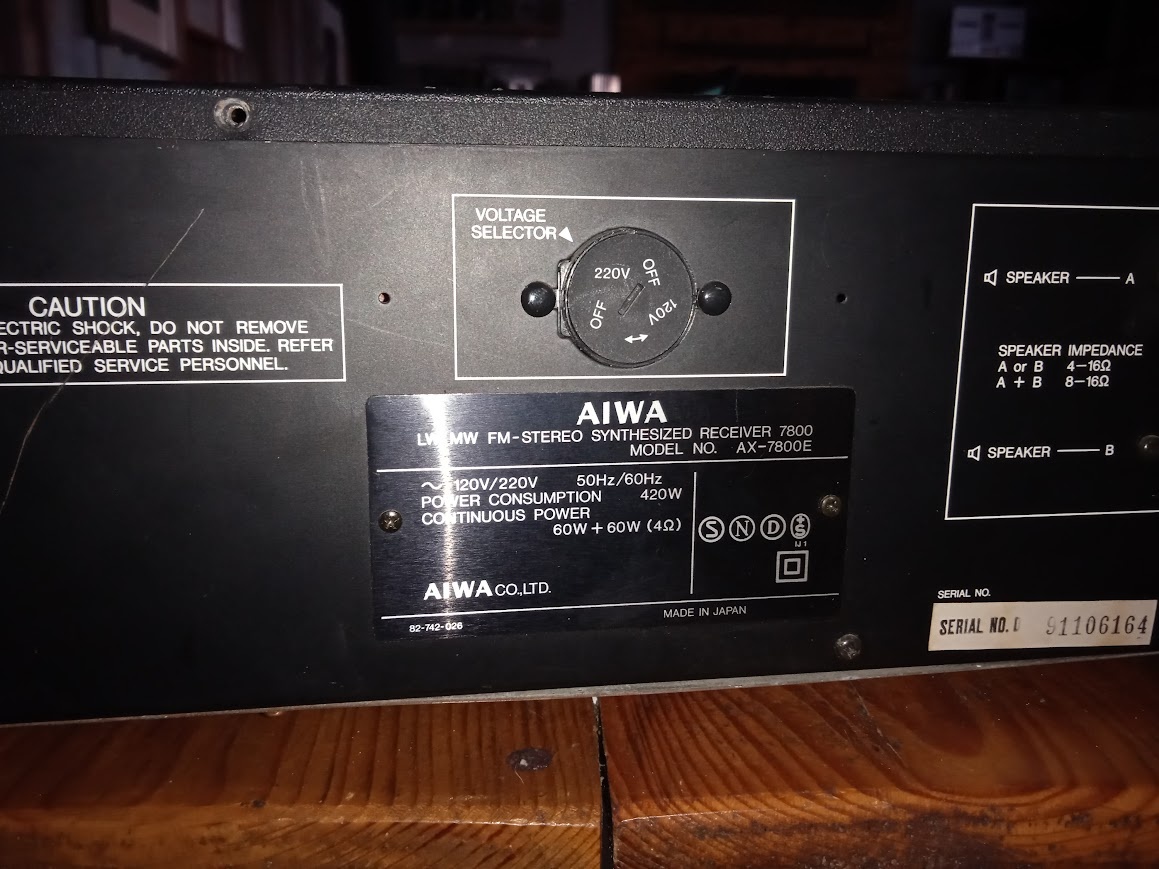 Aiwa AX 7800 Stereo Syntesizer Receiver - 8