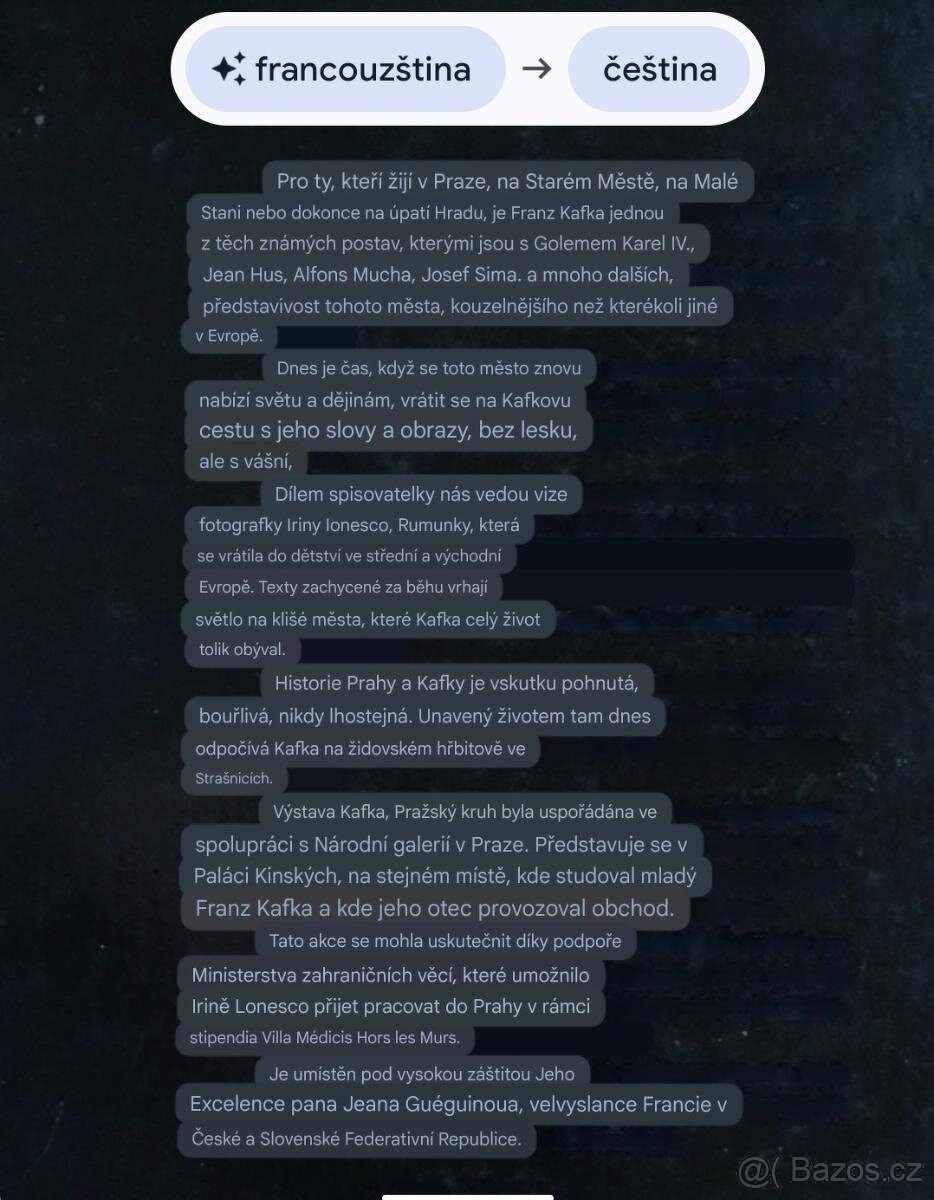 Kniha FRANZ KAFKA, fotografie, PRAHA, francouzština, 1992 - 8