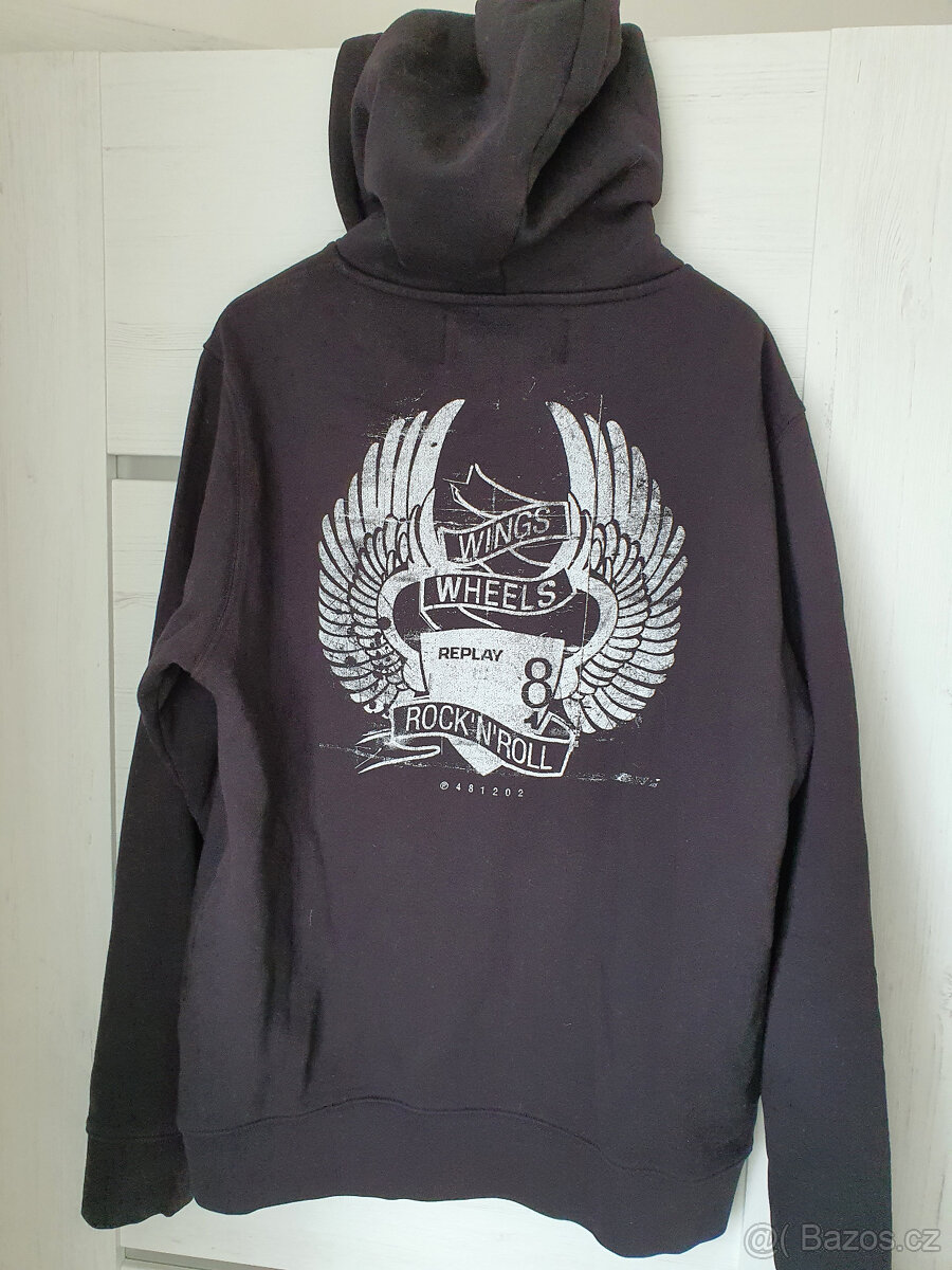 REPLAY - Pánská mikina s kapucí, černá, vel. M - 8