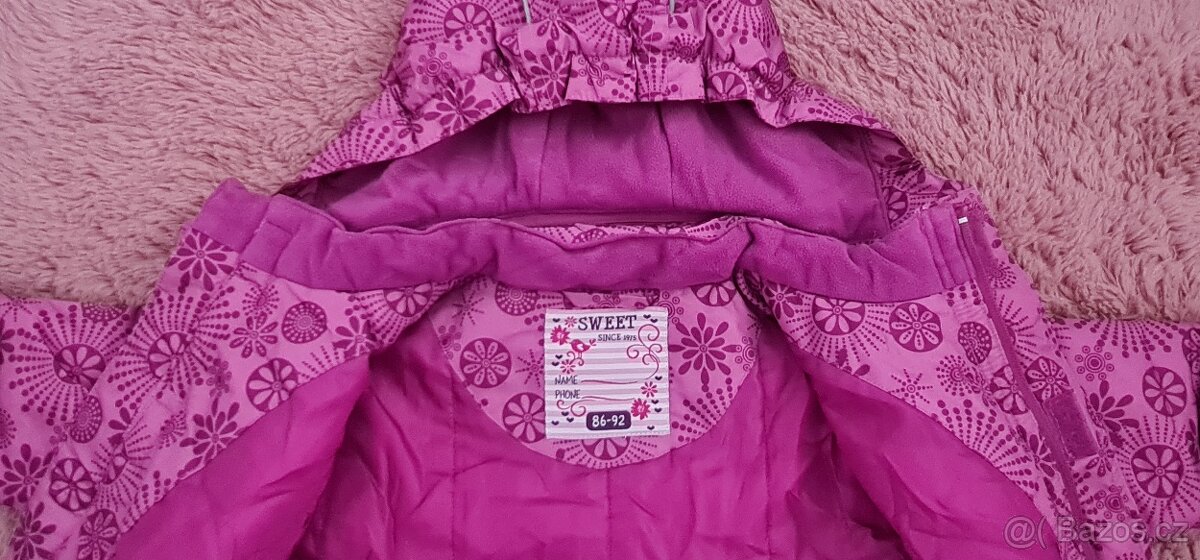 dívčí zimní kombinéza Tchibo vel. 86/92 + zdarma čepice - 8