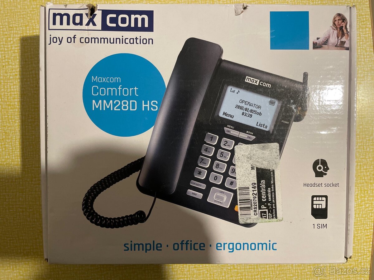 Stolní telefon se slotem pro SIM kartu, Maxcom - 8