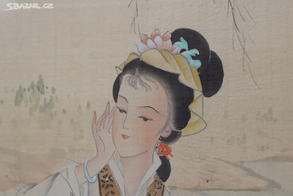 Krásný veliký starožitný malovaný obraz originál - 8