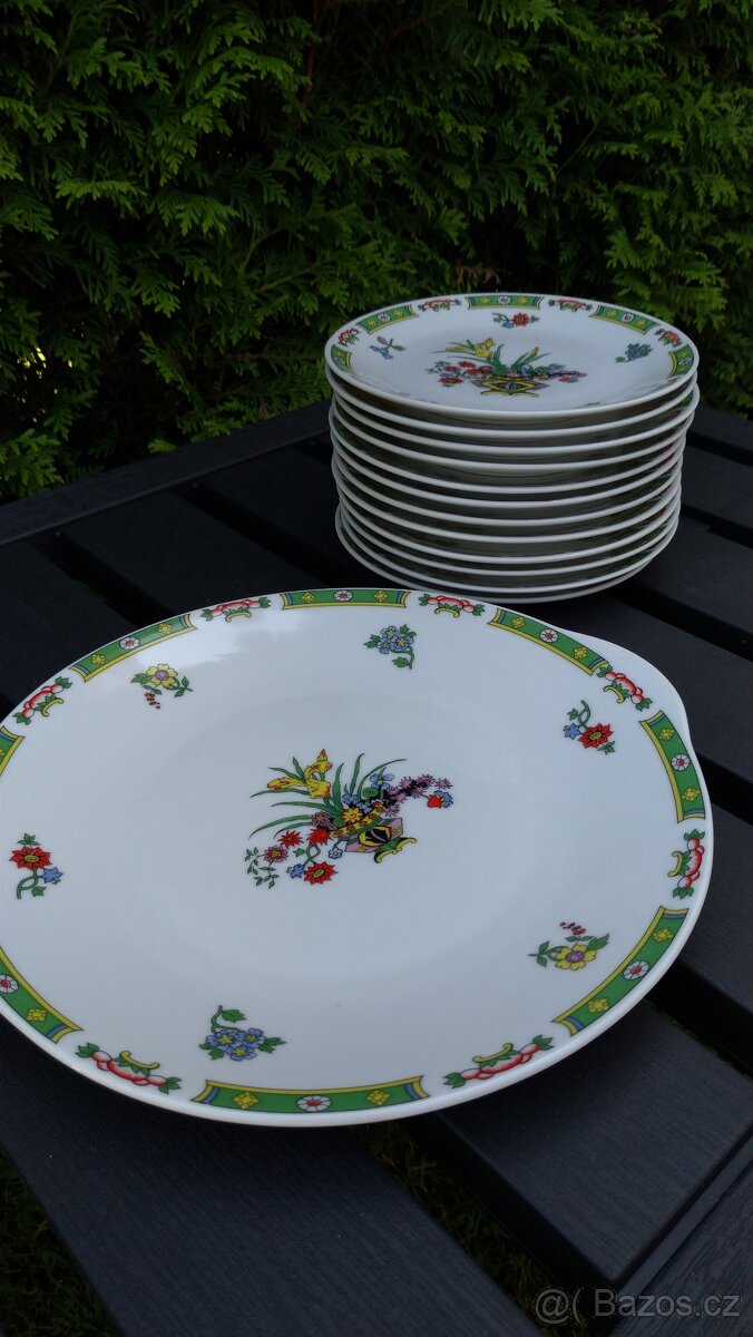 Dezertní retro talíře folklor EPIAG D.F. Carlsbad - 8